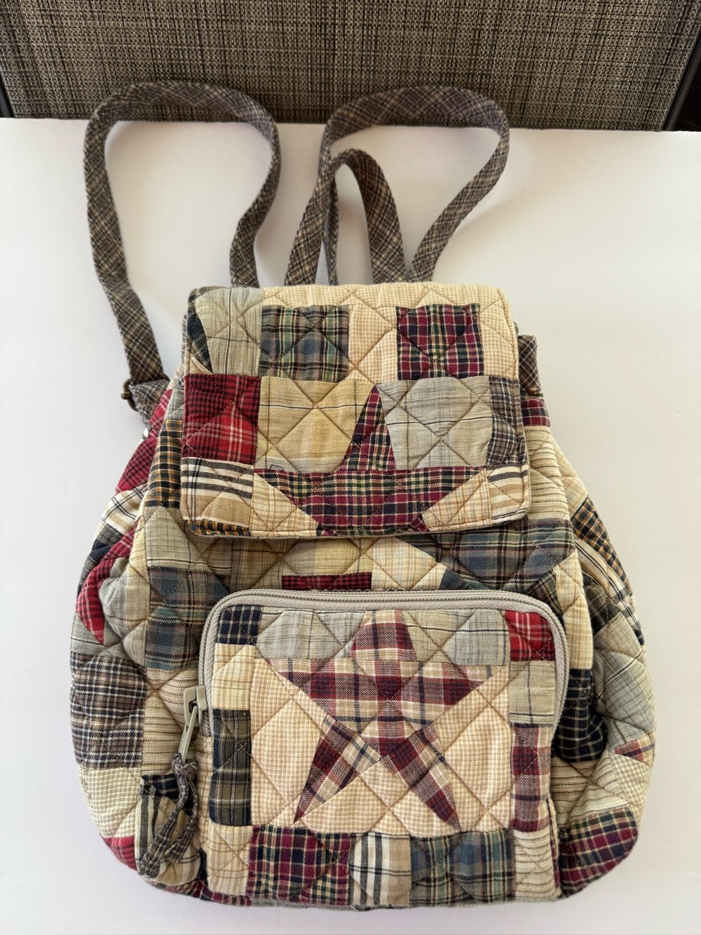 Victorian Heart Quilted Plaid/ Star Handbag Purse Backpack